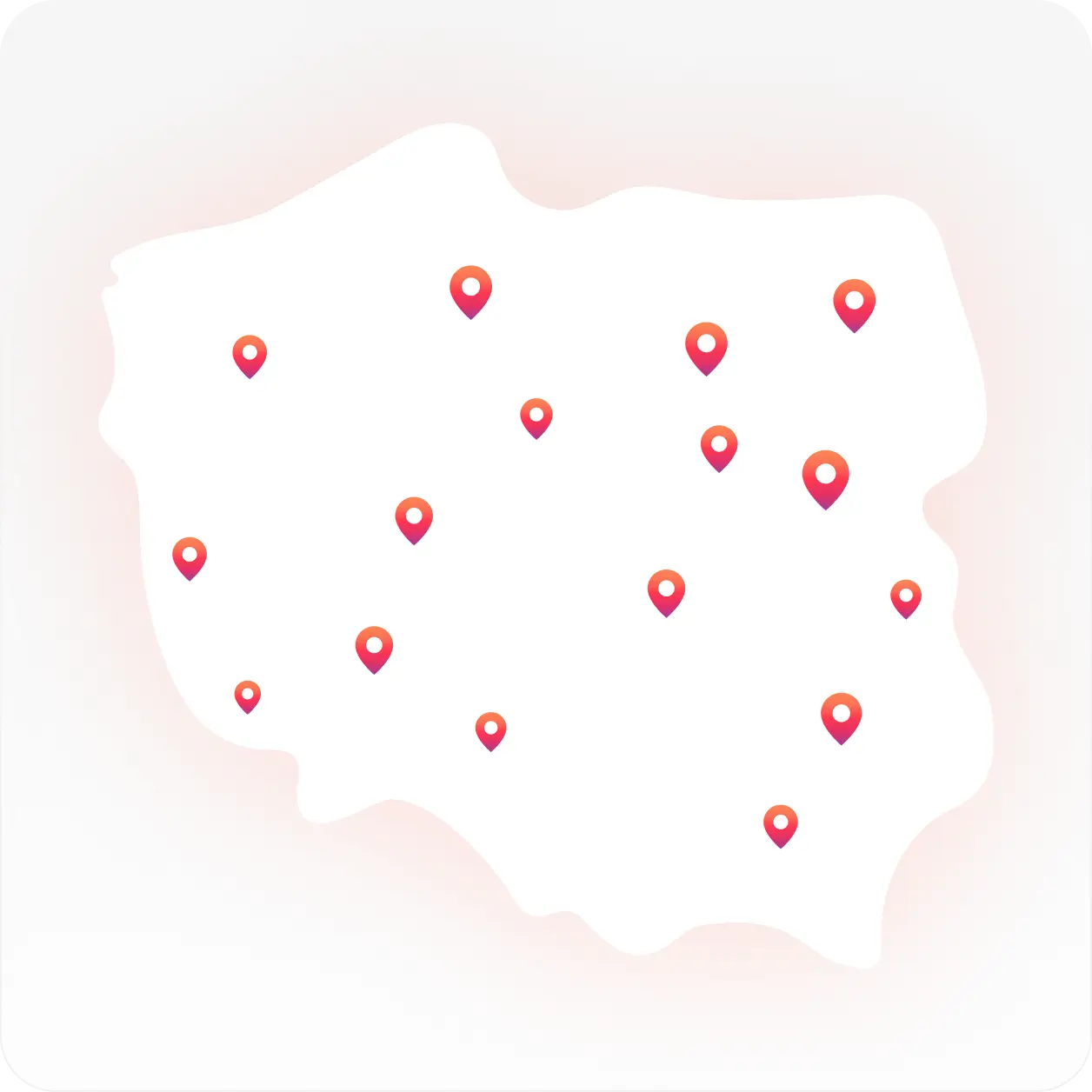 Mapa dostaw pokazująca miasta, do których dowozimy