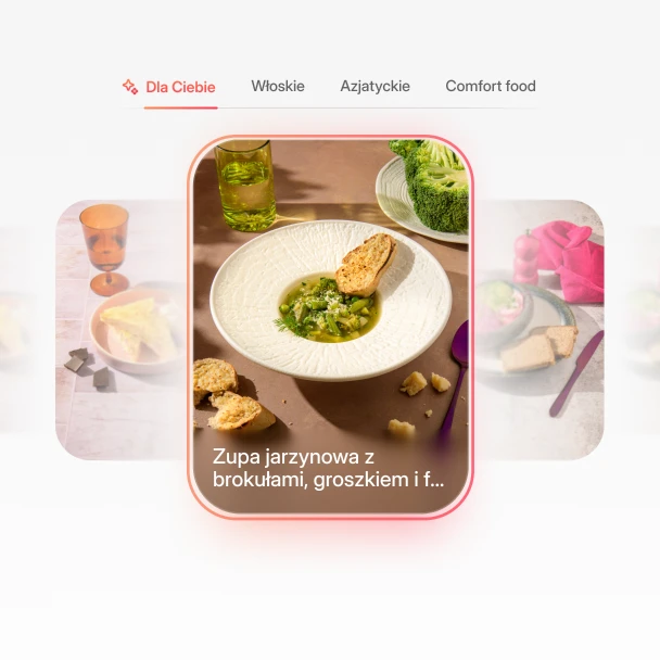 Ilustracja przedstawiająca kategorie dopasowania posiłków w systemie Foodify